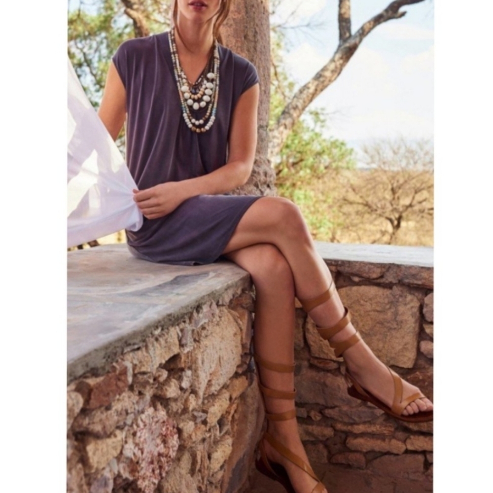 Anthropologie Dolan Left Coast Lola Cocoon Dress Women's M Gray Lagenlook Retro
